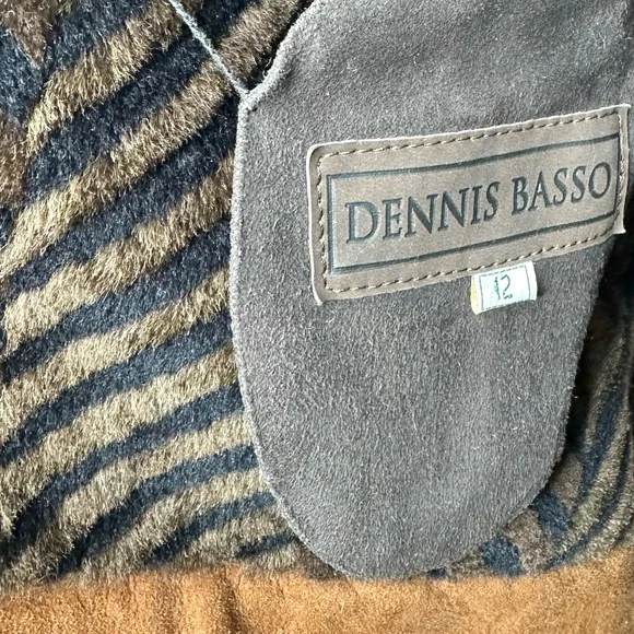 Dennis Basso Vintage Mink & Lamb Suede Shearling Chevron Piecework Jacket